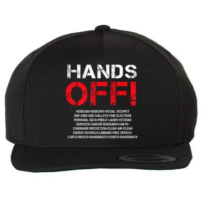 Hands Off Protest Wool Snapback Cap