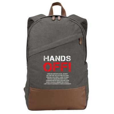 Hands Off Protest Cotton Canvas Backpack