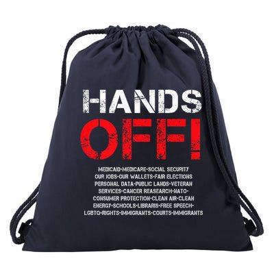 Hands Off Protest Drawstring Bag