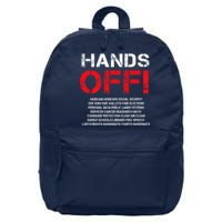 Hands Off Protest 16 in Basic Backpack