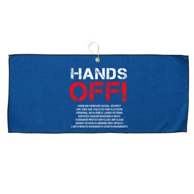 Hands Off Protest Large Microfiber Waffle Golf Towel