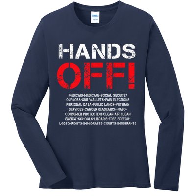 Hands Off Protest Ladies Long Sleeve Shirt