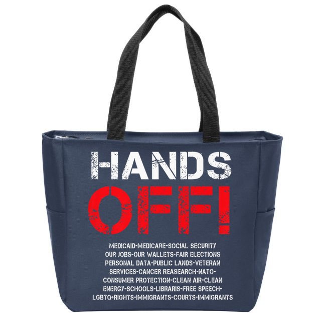 Hands Off Protest Zip Tote Bag