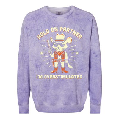 Hold On Partner IM Overstimulated Colorblast Crewneck Sweatshirt