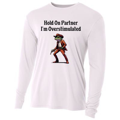 Hold On Partner IM Overstimulated Cow Frog Cooling Performance Long Sleeve Crew