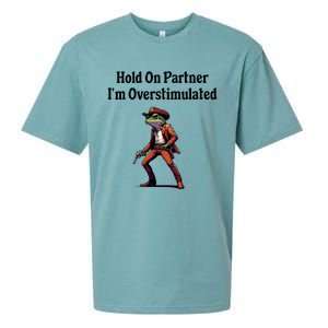 Hold On Partner IM Overstimulated Cowboy Frog Sueded Cloud Jersey T-Shirt