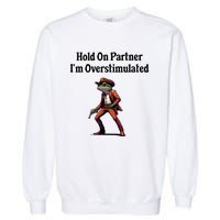 Hold On Partner IM Overstimulated Cowboy Frog Garment-Dyed Sweatshirt