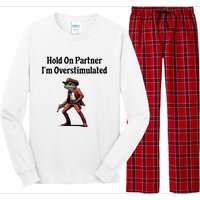 Hold On Partner IM Overstimulated Cowboy Frog Long Sleeve Pajama Set