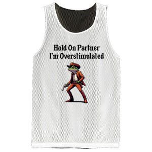 Hold On Partner IM Overstimulated Cowboy Frog Mesh Reversible Basketball Jersey Tank