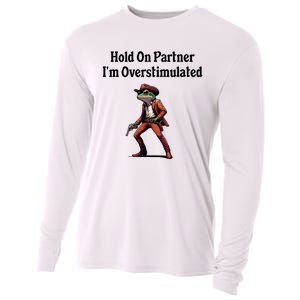 Hold On Partner IM Overstimulated Cowboy Frog Cooling Performance Long Sleeve Crew