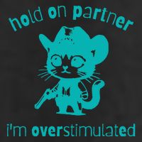Hold On Partner IM Overstimulated Cat 7 Panel Mesh Trucker Snapback Hat