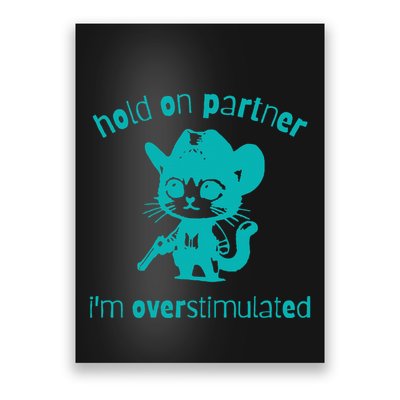 Hold On Partner IM Overstimulated Cat Poster