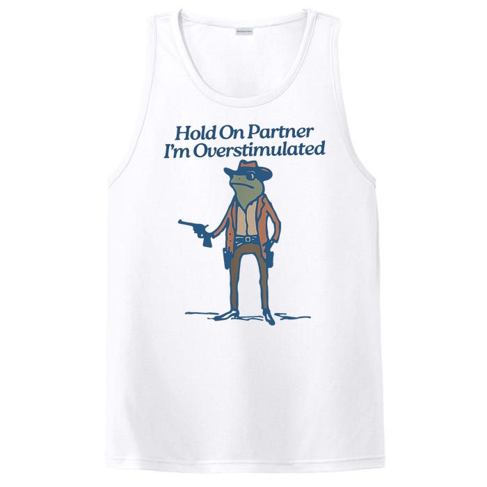 Hold On Partner IM Overstimulated Cowboy Frog Vintage PosiCharge Competitor Tank