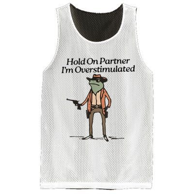 Hold On Partner IM Overstimulated Cowboy Frog Mesh Reversible Basketball Jersey Tank