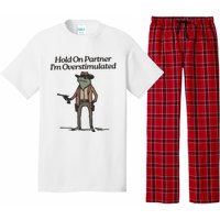 Hold On Partner IM Overstimulated Cowboy Frog Vintage Pajama Set