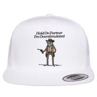 Hold On Partner IM Overstimulated Cowboy Frog Vintage Flat Bill Trucker Hat