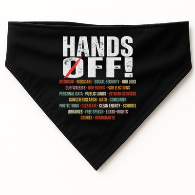 Hands Off Protest Social Security And Medicare Protest USA-Made Doggie Bandana