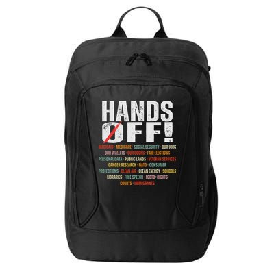 Hands Off Protest Social Security And Medicare Protest City Backpack