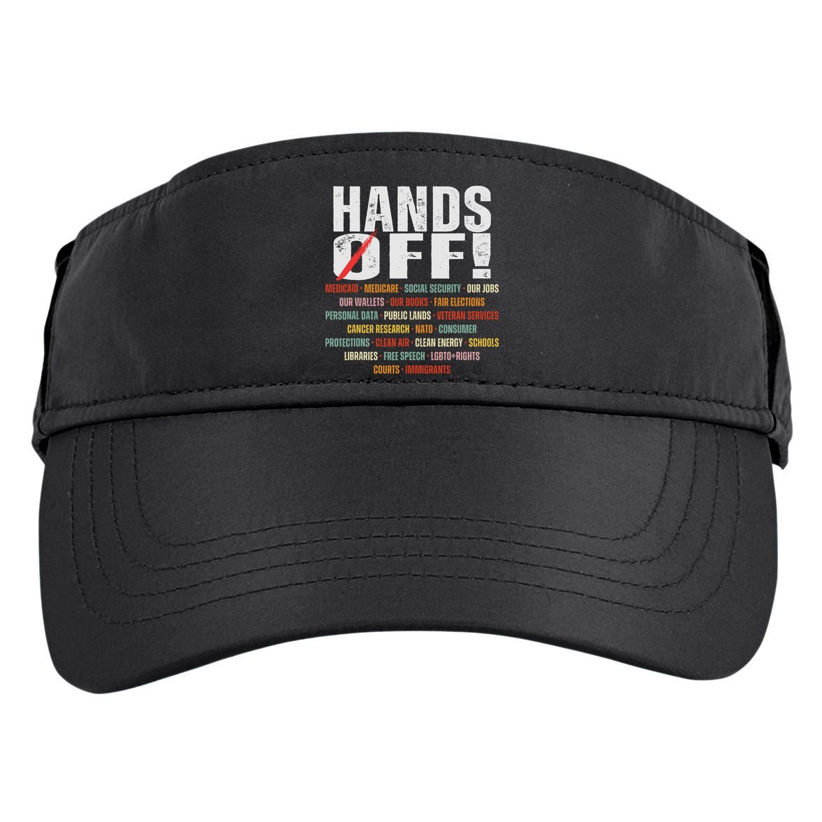 Hands Off Protest Social Security And Medicare Protest Adult Drive Performance Visor