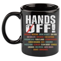 Hands Off Protest Social Security And Medicare Protest 11oz C Handle Ceramic Mug