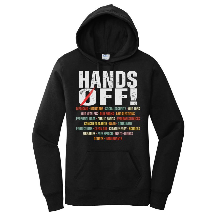 Hands Off Protest Social Security And Medicare Protest Women's Pullover Hoodie