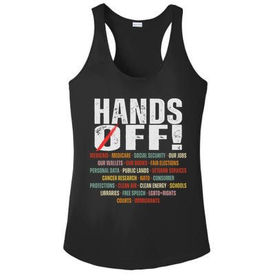 Hands Off Protest Social Security And Medicare Protest Ladies PosiCharge Competitor Racerback Tank