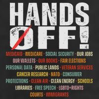 Hands Off Protest Social Security And Medicare Protest 25L Jumbo Tote