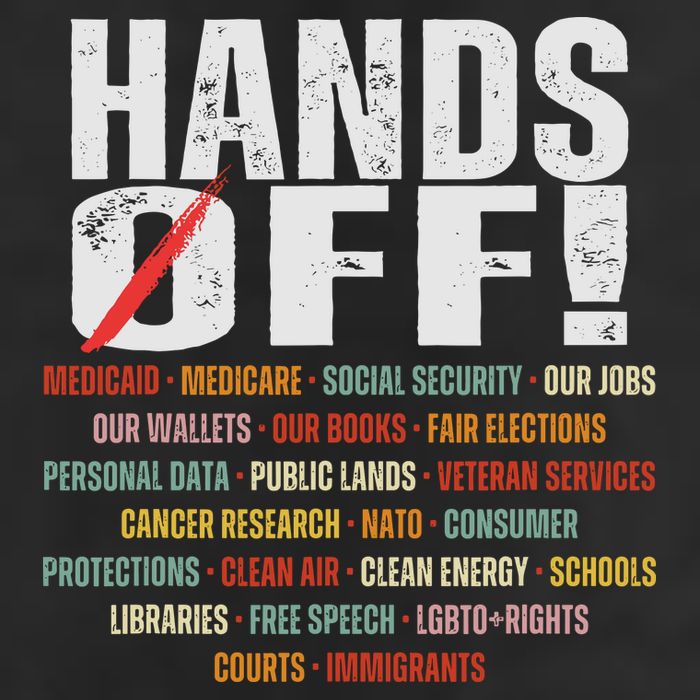 Hands Off Protest Social Security And Medicare Protest 25L Jumbo Tote