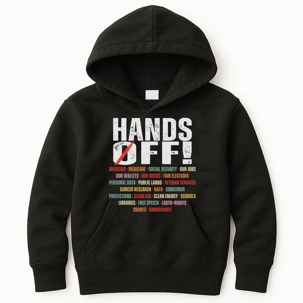 Hands Off Protest Social Security And Medicare Protest Kids Hoodie