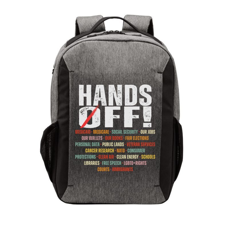 Hands Off Protest Social Security And Medicare Protest Vector Backpack