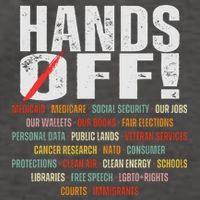 Hands Off Protest Social Security And Medicare Protest Vector Backpack