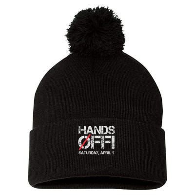 Hands Off Protest Saturday April 5 Women Pom Pom 12in Knit Beanie