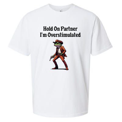 Hold On Partner IM Overstimulated Cowboy Frog Sueded Cloud Jersey T-Shirt