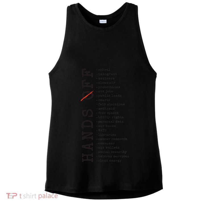Hands Off Protest Social Security And Medicare Resist 8647 Ladies PosiCharge Tri-Blend Wicking Tank