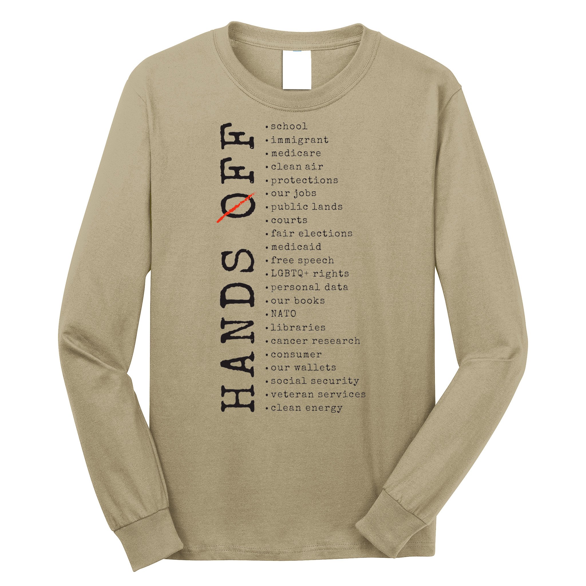 Hands Off Protest Social Security And Medicare Resist 8647 Long Sleeve Shirt