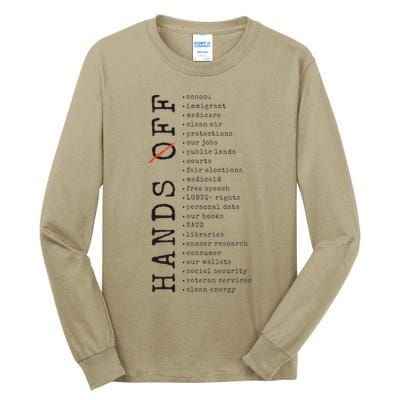 Hands Off Protest Social Security And Medicare Resist 8647 Tall Long Sleeve T-Shirt