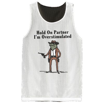 Hold On Partner IM Overstimulated Cowboy Frog Vintage Mesh Reversible Basketball Jersey Tank