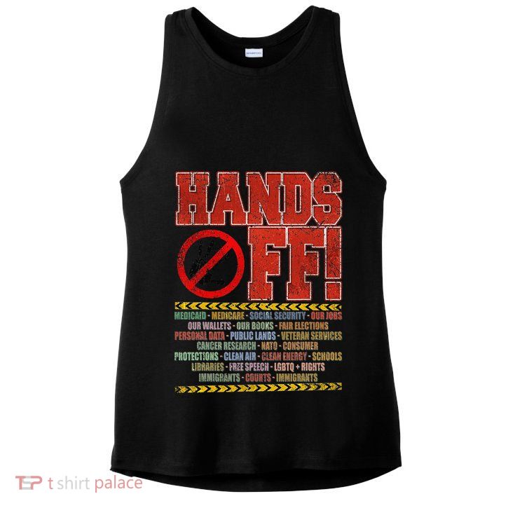 Hands Off Protest Social Security And Medicare Protest Ladies PosiCharge Tri-Blend Wicking Tank