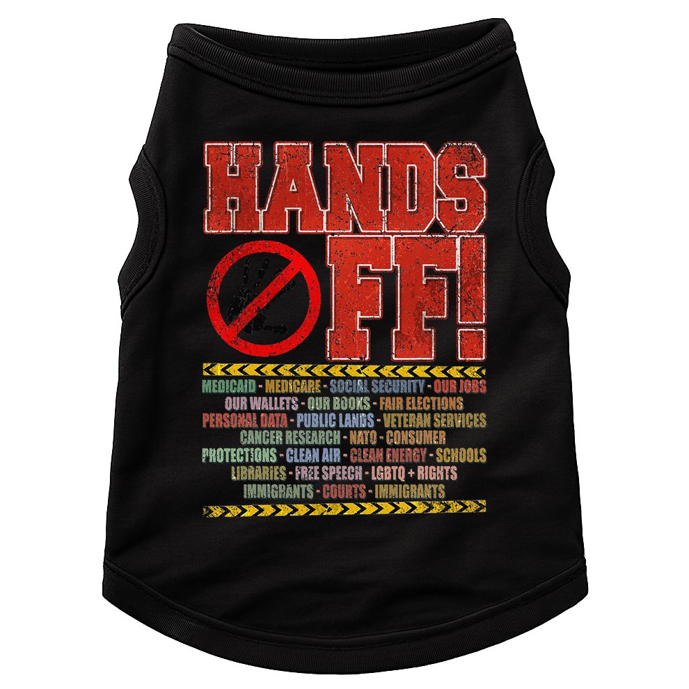 Hands Off Protest Social Security And Medicare Protest Doggie Tank