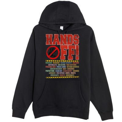 Hands Off Protest Social Security And Medicare Protest Premium Pullover Hoodie