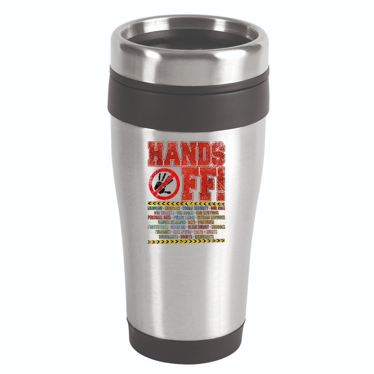 Hands Off Protest Social Security And Medicare Protest 16oz Travel Tumbler