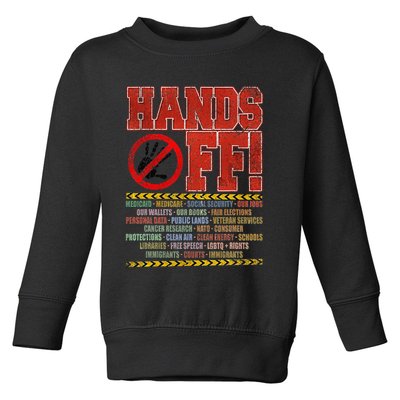 Hands Off Protest Social Security And Medicare Protest Toddler Sweatshirt