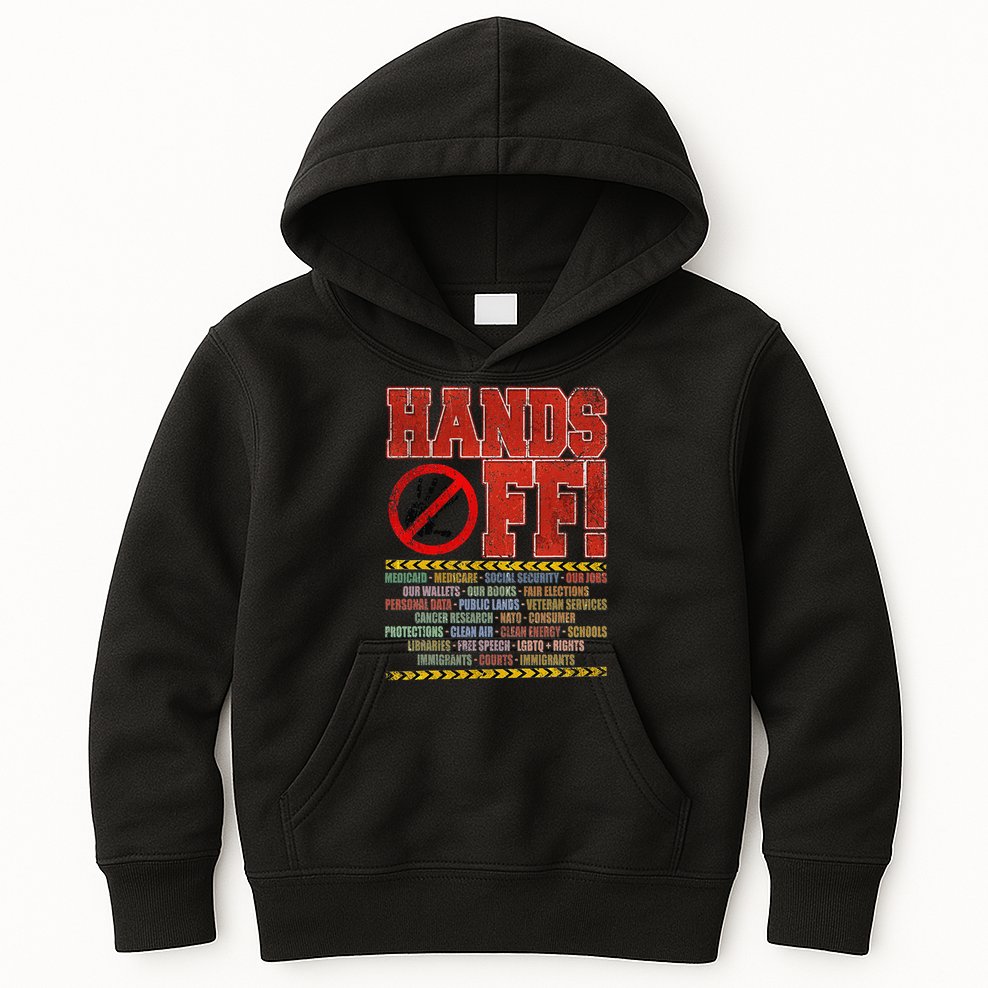Hands Off Protest Social Security And Medicare Protest Kids Hoodie