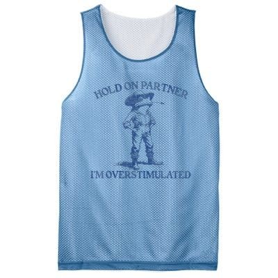 Hold On Partner IM Overstimulated Cow Frog Vintage Mesh Reversible Basketball Jersey Tank