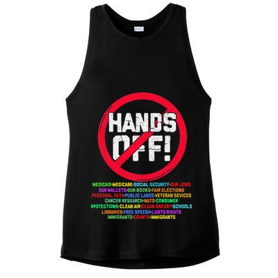 Hands Off Protest Social Security And Medicare Protest Ladies PosiCharge Tri-Blend Wicking Tank