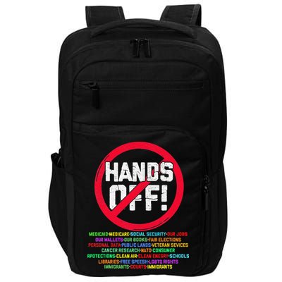 Hands Off Protest Social Security And Medicare Protest Impact Tech Backpack