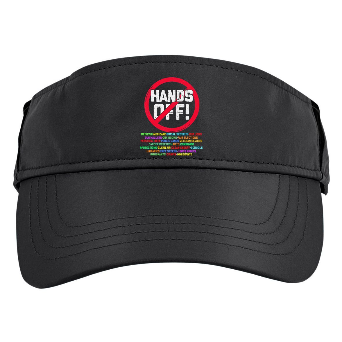 Hands Off Protest Social Security And Medicare Protest Adult Drive Performance Visor