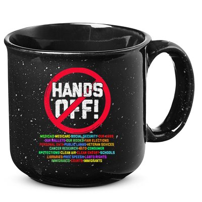 Hands Off Protest Social Security And Medicare Protest 15oz Campfire Ceramic Mug