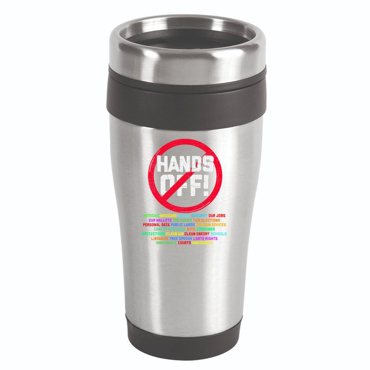 Hands Off Protest Social Security And Medicare Protest 16oz Travel Tumbler