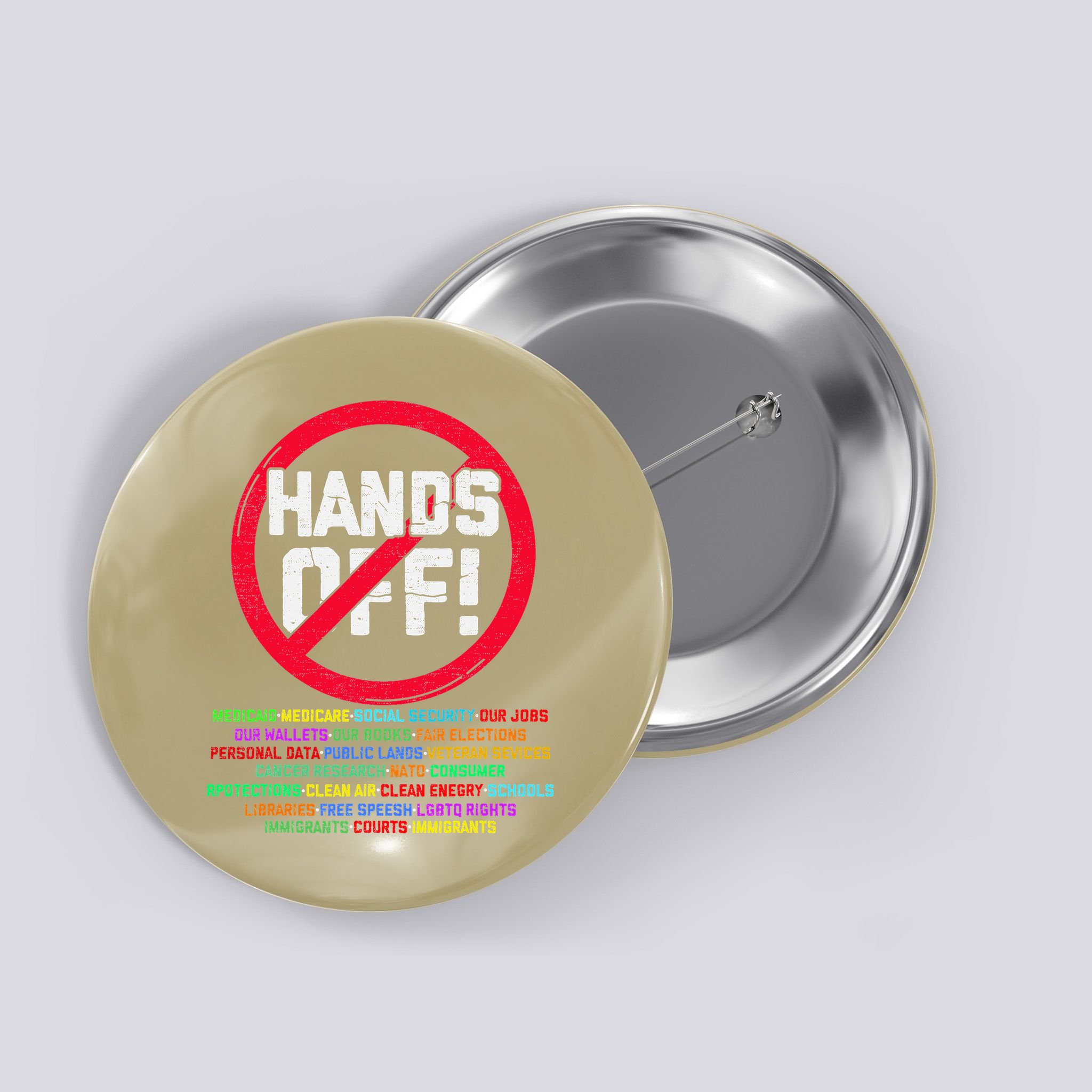 Hands Off Protest Social Security And Medicare Protest Button
